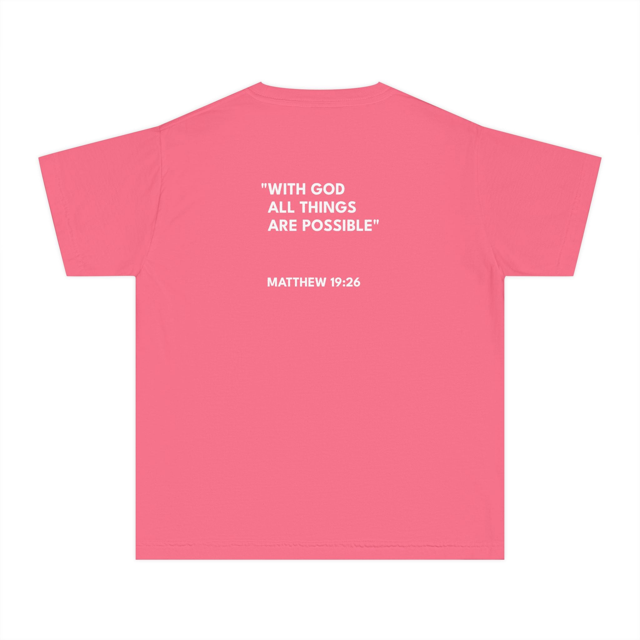 Matthew 19:26 Youth Tee/Text Logo
