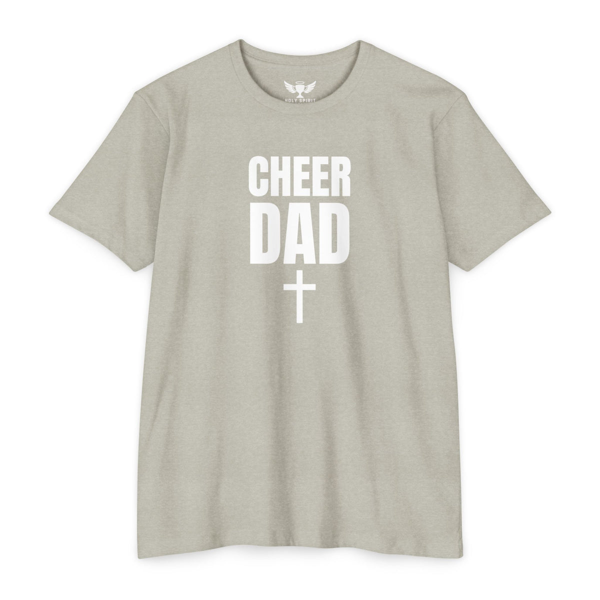 Cheer Dad T-Shirt with Cross — Custom Name & Number Back