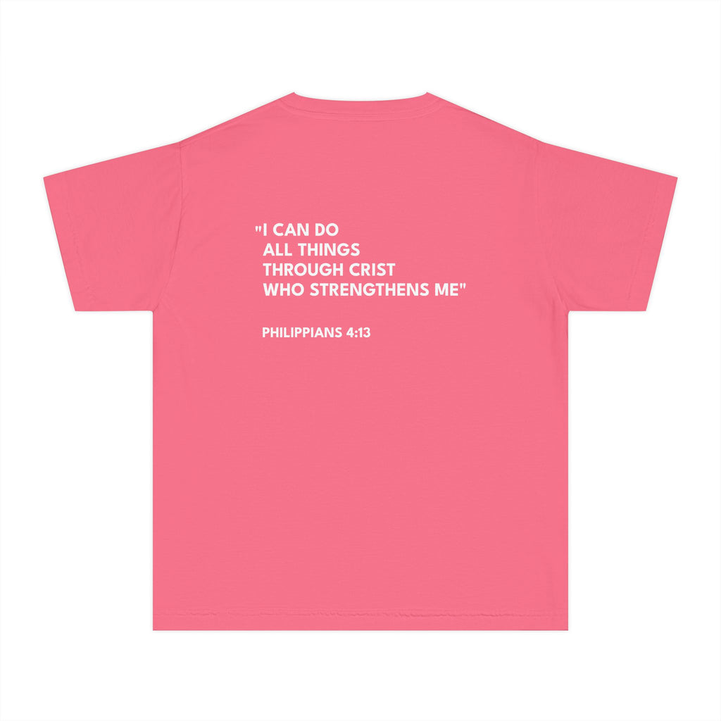Philippians 4:13 Youth Tee/Text Logo