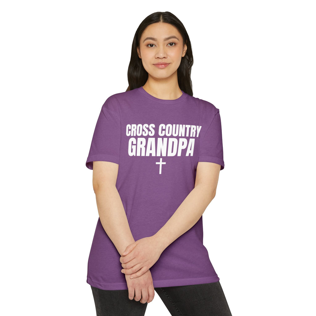 Cross Country Grandpa T-Shirt — Personalized Back Number & Name