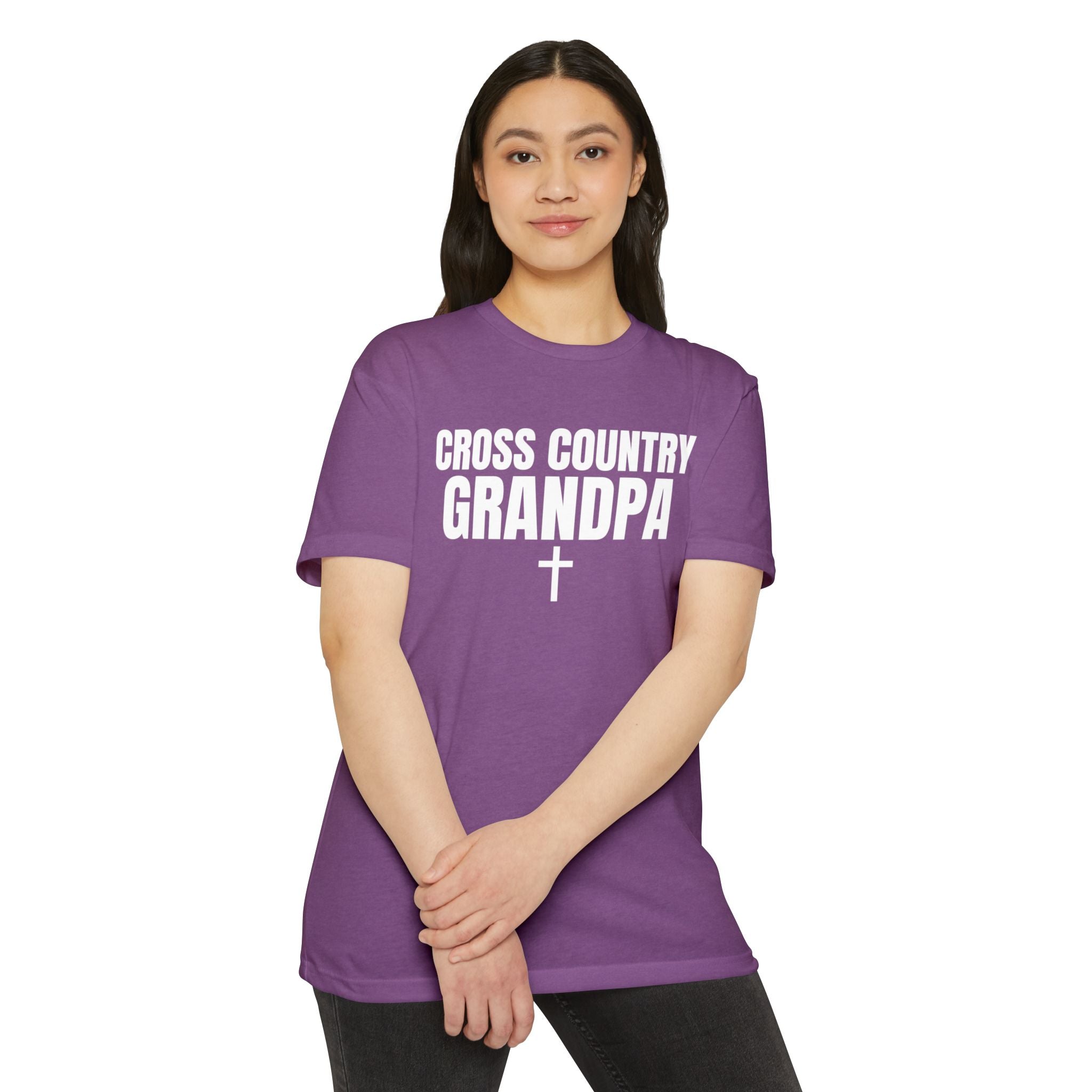 Cross Country Grandpa T-Shirt — Personalized Back Number & Name