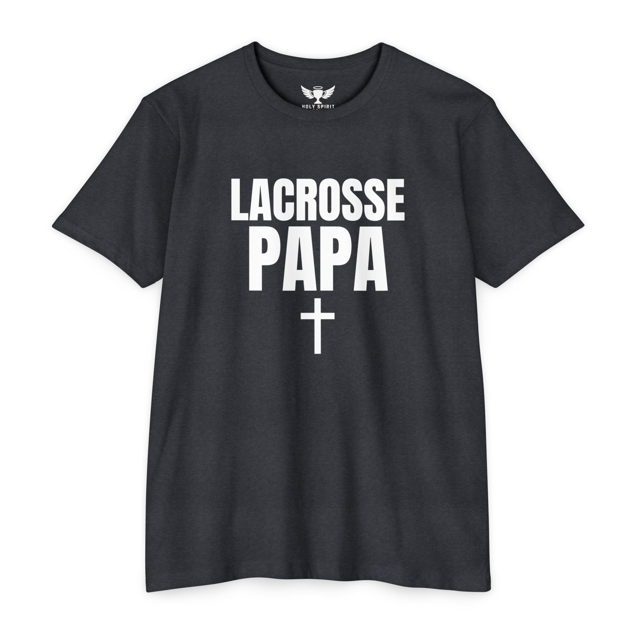 Lacrosse Papa T‑Shirt — Custom Name & Number Sports Tee